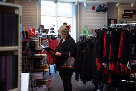 Parents of incoming students shop at the campus store during Gear Up July 31, 2021 on the campus of Washington & Jefferson College in Washington, Pa.